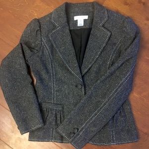White House/Black Market flecked tweed jacket-4